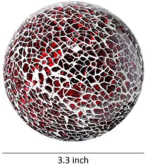 כלי בית שלמים | כדורים דקורטיביים | סט של 5 | תחום פסיפס זכוכית | קוטר 3 | כדורים דקורטיביים מודרניים כדורים